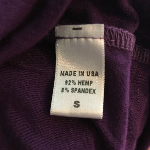 Eco Skin Shirt Womens Sz Small Purple Hemp Knit Long Sleeve Wrap Tunic Top‎ - Picture 6 of 8